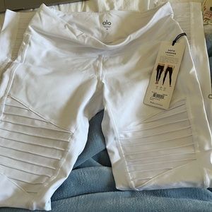 Alo white moto legging
